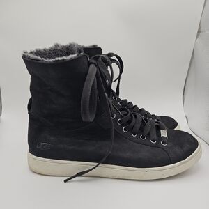 UGG Starlyn Trainer black leather high top sneaker boots size 11